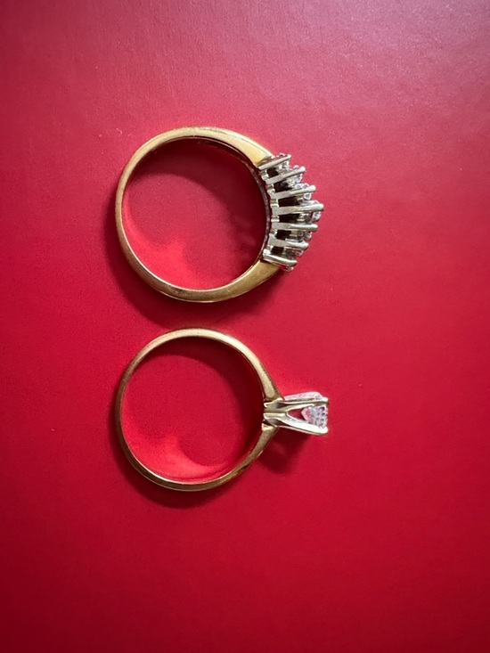 Jewelry - Gold Tone Women's Stackable Ring Set with Diamonds- Elegant Gold Rings